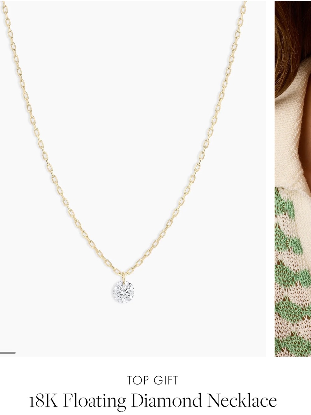 Gorjana 18K Gold Floating Diamond Necklace - great condition
